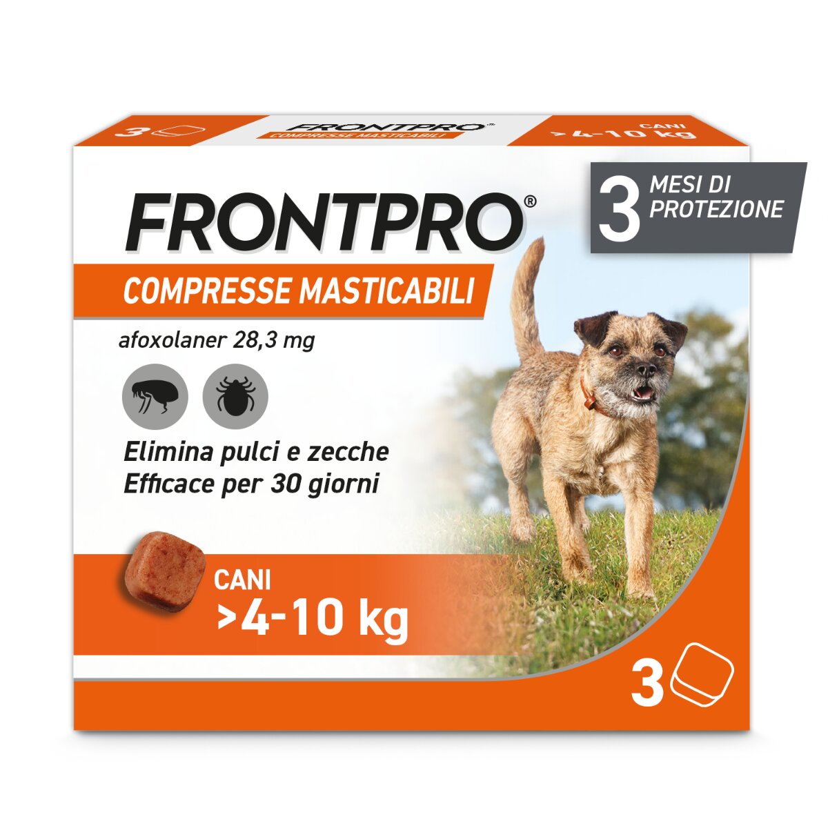 Frontpro Contro Pulci E Zecche 3 Compresse Masticabili Per Cani 4-10 Kg 28,3 Mg-2