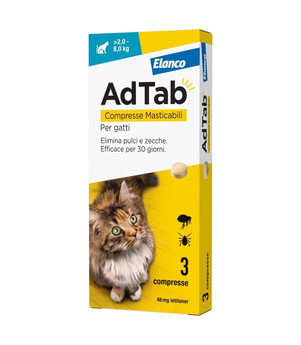 Adtab Per Gatti Da 2 A 8kg 3 Compresse Masticabili 48mg-2