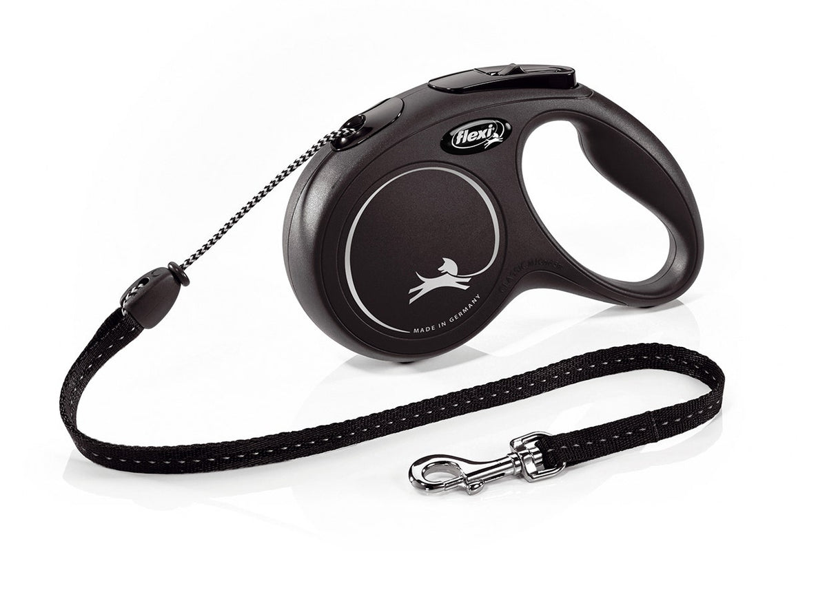 Flexi New Classic In Corda Guinzaglio Per Cani Colore Nero Taglia M 5m-1