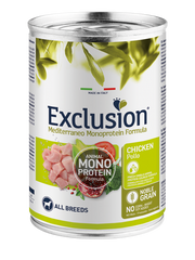 Exclusion Mediterraneo Monoprotein Noble Grain Umido Al Pollo Per Cani Lattina 400g-1