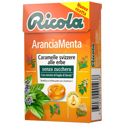Ricola AranciaMenta caramelle alle erbe svizzere senza zucchero 50g-2