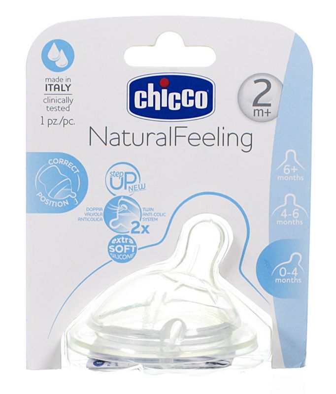 Chicco Tettarella Natural Feeling 2m+ Flusso medio-1