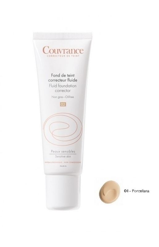 Avene Couvrance Fondotinta Correttore Fluido 1.0 Porcellana pelli sensibili SPF20 30ml-1