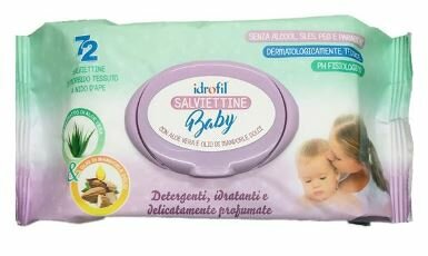 Idrofil Salviette Baby con Estratto di Aloe Vera 72 Pezzi-2