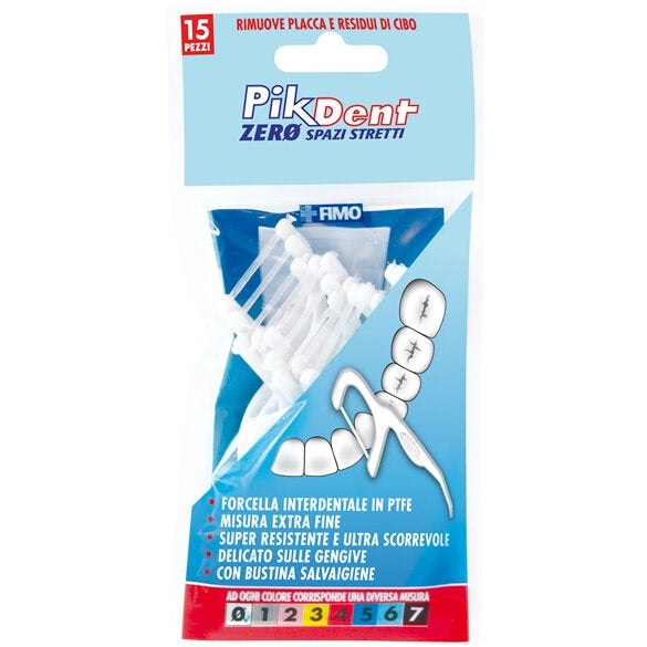 PikDent Zero spazi stretti Interdentale Bianco diametro 0,0mm 15 pezzi-2
