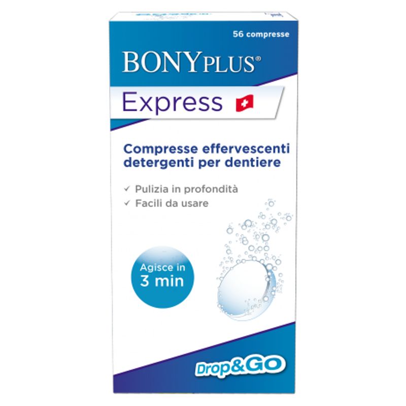 Bonyplus Express compresse effervescenti per l'igiene di apparecchi dentali 56 compresse-1