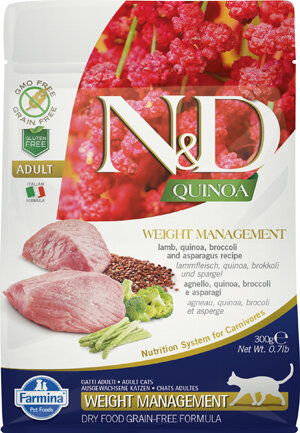 Farmina Natural & Delicious Quinoa Weight Management Agnello Broccoli E Asparagi Cibo Secco Per Gatti 300g-1