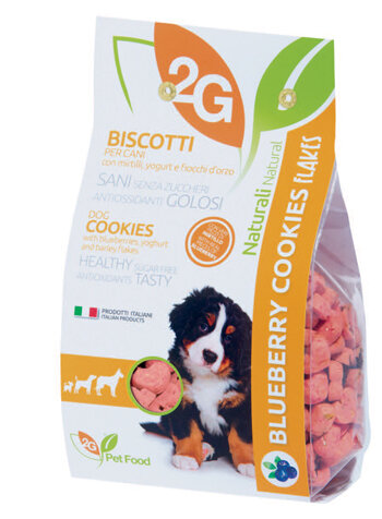 2G Pet Food Blueberry Cookies Flakes Biscotti Ai Mirtilli Per Cani Sacco 350g-2
