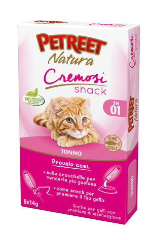 Petreet Natura Cremosi Snack Tonno snack per gatti adulti 6 pezzi-2