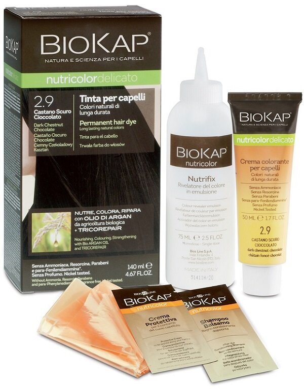 Biosline BioKap Nutricolor Delicato 2.9 tinta per capelli colore Castano Scuro Cioccolato 140ml-2