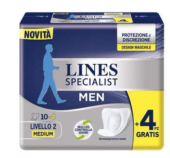 Lines Specialist Men Assorbenti Maschili Livello 2 Medium 14 Pezzi-2