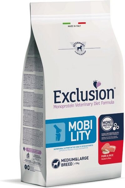 Exclusion Monoprotein Veterinary Diet Formula Mobility Crocchette Suino/Riso Cani Sacco 2kg-2