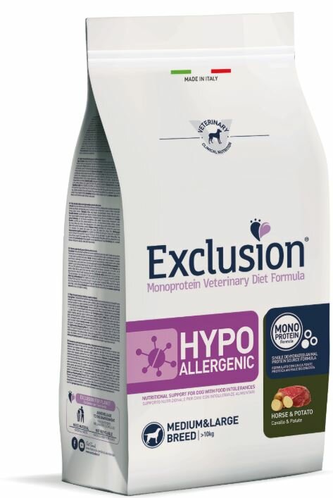 Exclusion Monoprotein Veterinary Diet Formula Hypoallergenic Crocchette Cavallo/Patate Per Cani Tagl-2
