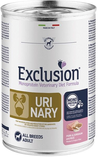 Exclusion Monoprotein Veterinary Diet Formula Urinary Umido Sorgo/Suino/Riso Cani 400g-2