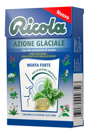Ricola Azione Glaciale Menta Forte caramelle alle erbe svizzere 50g-2
