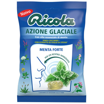 Ricola Azione Glaciale Menta Forte caramelle alle erbe svizzere 70g-2