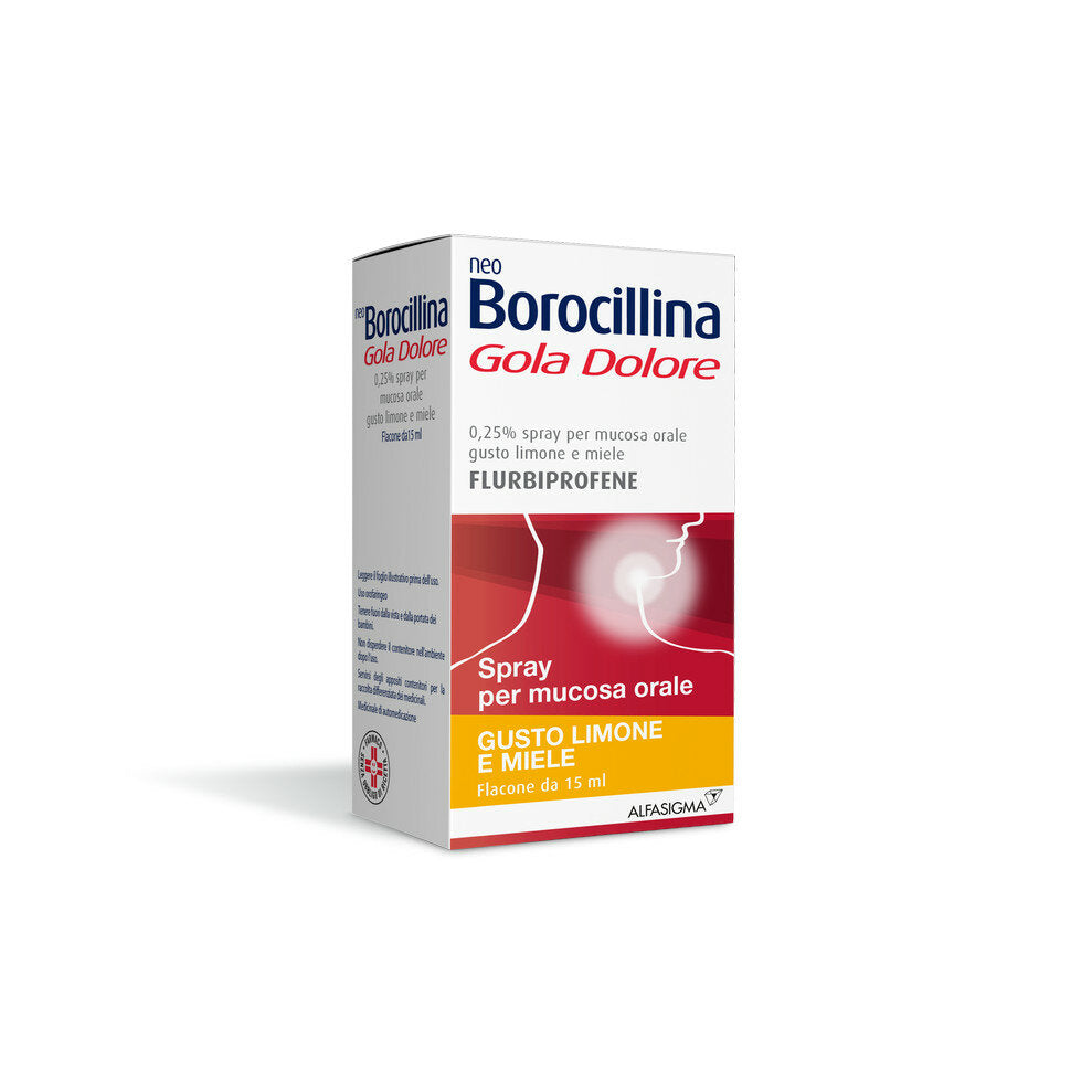 Neoborocillina Gola Dolore spray per mucosa orale gusto limone e miele 15ml-2