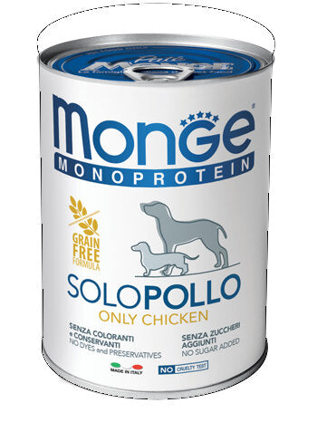 Monge Monoprotein Solo Pollo Cibo Umido Per Cani Adulti 400g-2