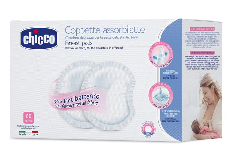 Chicco Coppette Assorbilatte extra-comfort con antibatterico 0m+ 60 pezzi-1