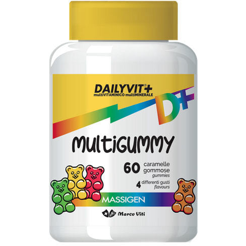 Massigen Dailyvit+ Multigummy integratore multivitaminico per bambini 60 caramelle 4 differenti gust-2