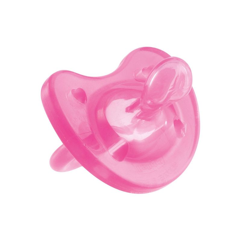 Chicco Succhietto Gommotto Physio 6-12m silicone rosa bimba-1