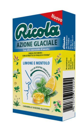 Ricola Azione Glaciale Limone e Mentolo caramelle alle erbe svizzere 50g-2