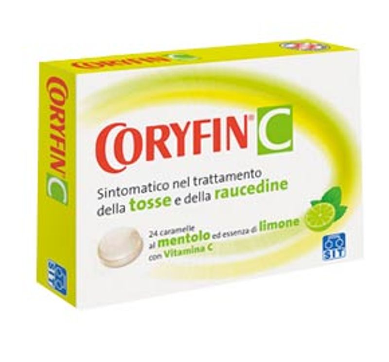Coryfin C tosse e raucedine 24 caramelle gusto mentolo limone-1