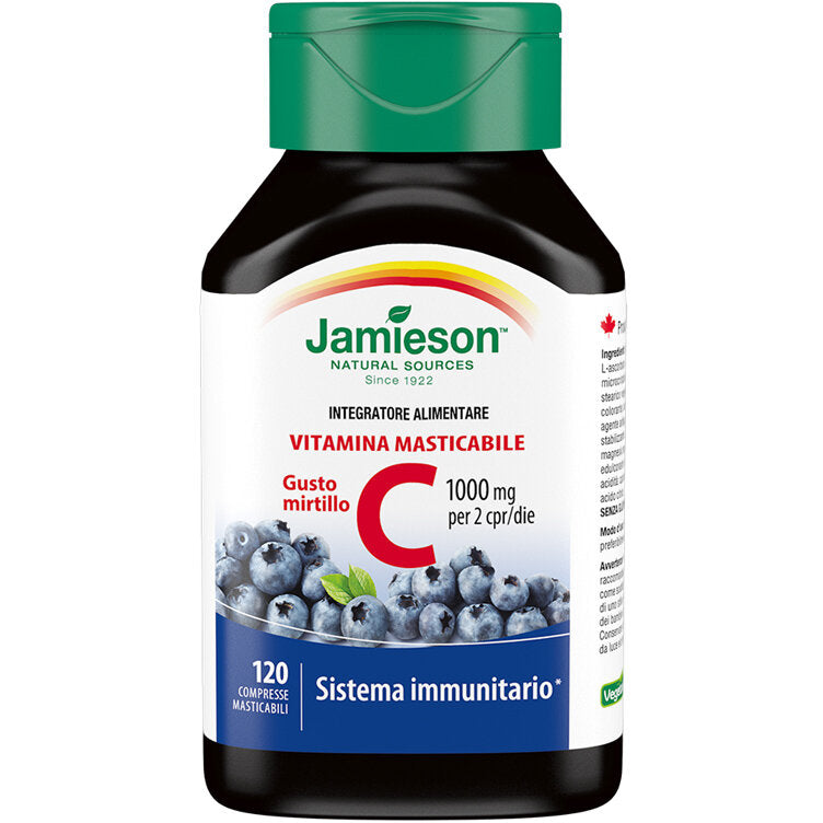 Jamieson Vitamina C 1000 gusto Mirtillo utile per le difese immunitarie 120 Compresse Masticabili-2