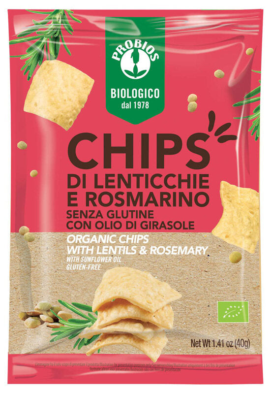 Probios chips biologiche di lenticchie e rosmarino senza glutine 40g-2