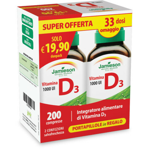 Biovita Jamieson Duo Pack Vitamina D 1000 Con Pilloliera 2x150 Compresse-2