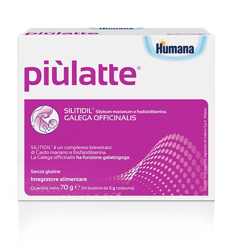 Humana Piùlatte integratore allattamento 14 bustine gusto mango-1