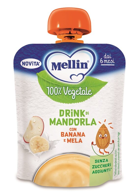 Mellin Puch 100% Vegetale gusto mandorla mela e banana 6 mesi+ 90g-2