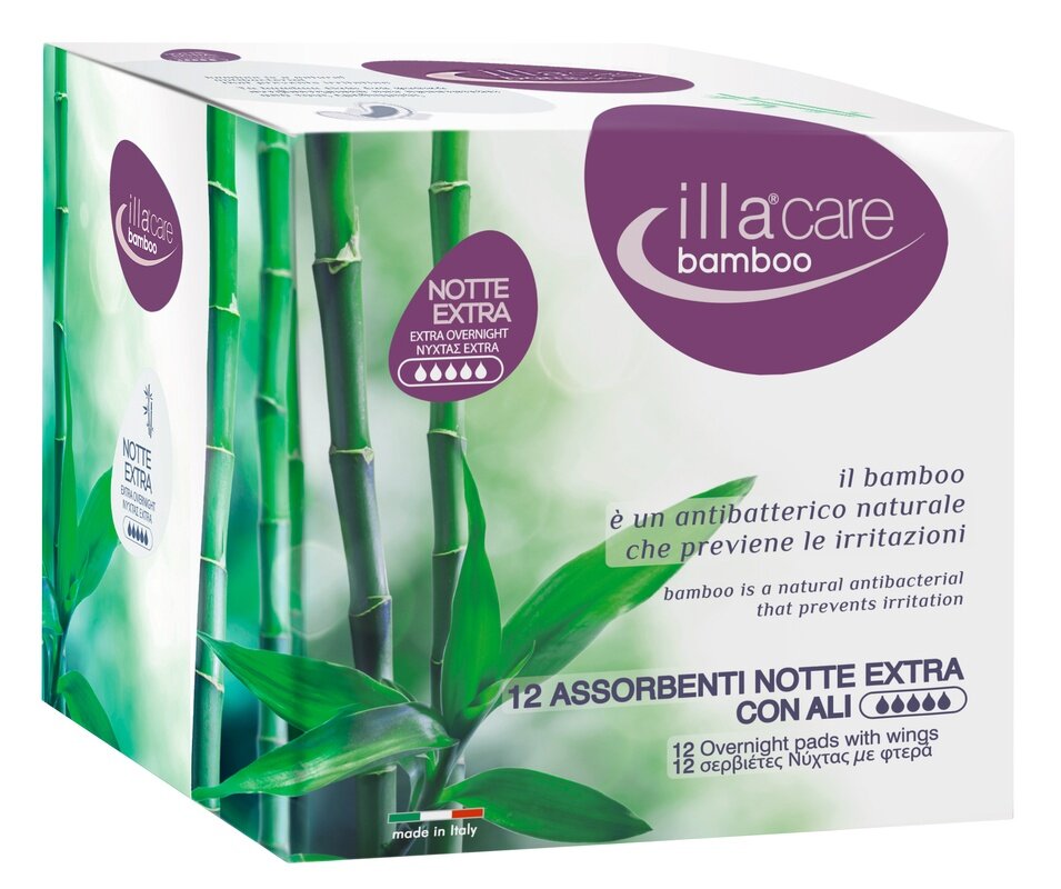 Illacare Bamboo Notte Extra 12 Assorbenti Con Ali-2