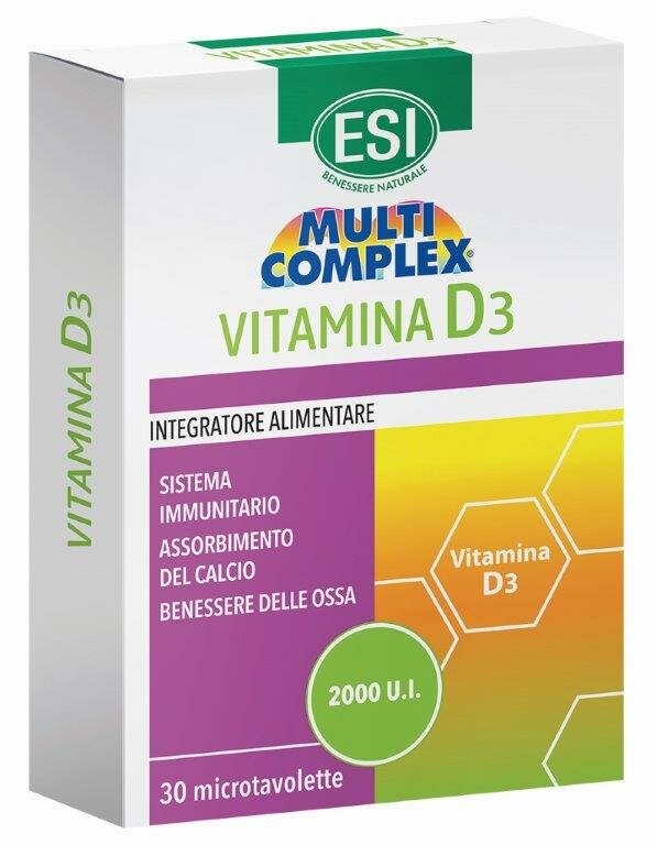 Esi Multi Complex Vitamina D3 per il benessere del sistema immunitario e delle ossa 30 micro tavolette-2