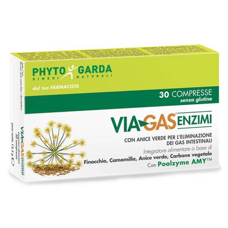 Via Gas Enzimi con l'anice verde per eliminazione dei gas intestinali 30 compresse-1
