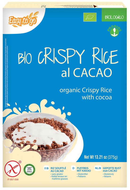 Probios Crispy Rice riso soffiato ricoperto con cacao senza glutine 375g-1