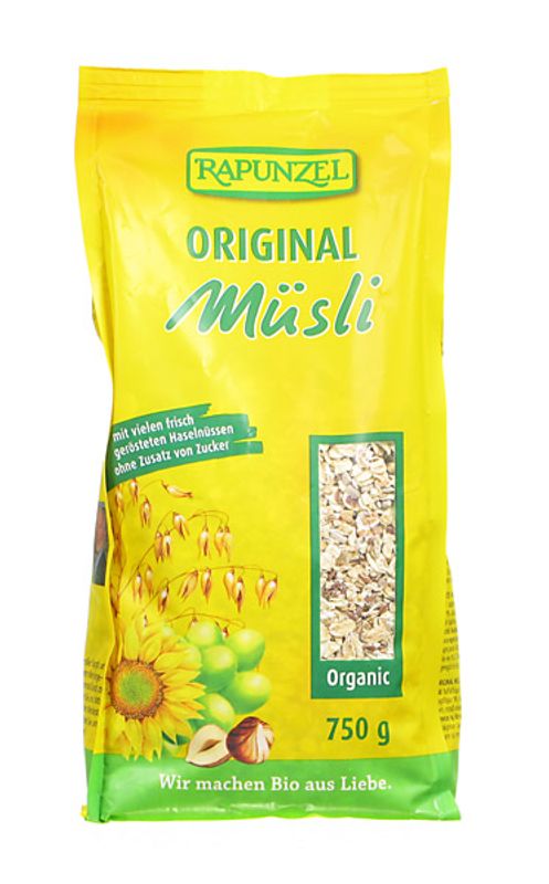Rapunzel Muesli biologici con nocciole e uvetta 750 g-1