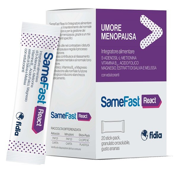 Samefast React integratore per la menopausa 20 stick pack-2