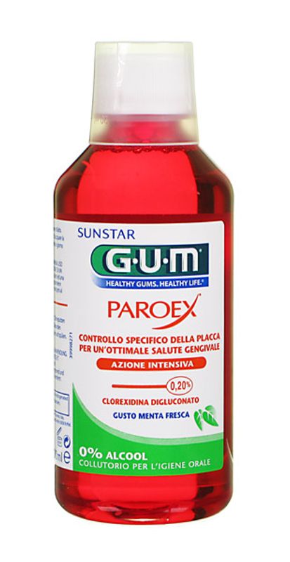 Sunstar GUM Paroex Collutorio Azione intensiva anti placca Gusto menta fresca 0% alcool 300 ml-1