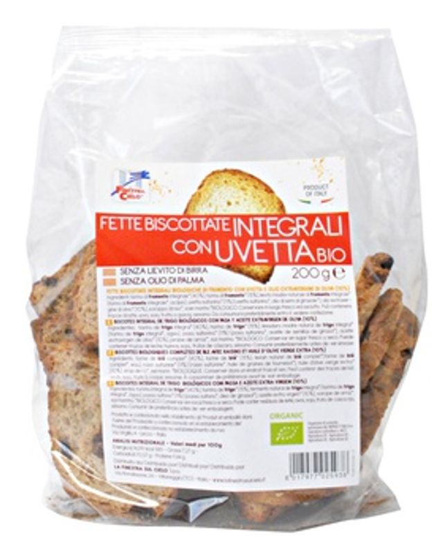 Fette Biscottate integrali con uvetta bio 200g-1