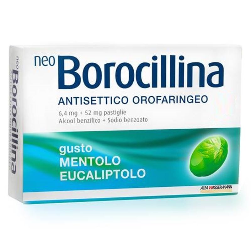 Neoborocillina Antisettico Orofaringeo 16 pastiglie gusto mentolo e eucaliptolo-1
