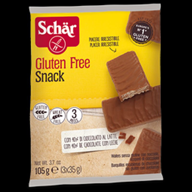 Schar Snack wafers al cioccolato con nocciole senza glutine 3x35g-1