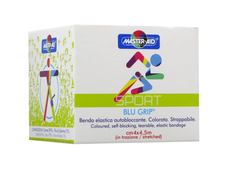 Master Aid Sport Blu grip benda elastica autobloccante cm 4 x 4,5 m-1
