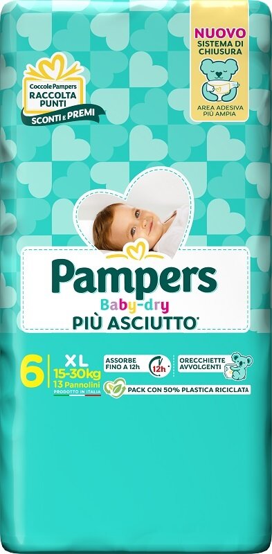 Pampers Babydry Taglia 6 XL (15-30 Kg) 13 Pezzi-1