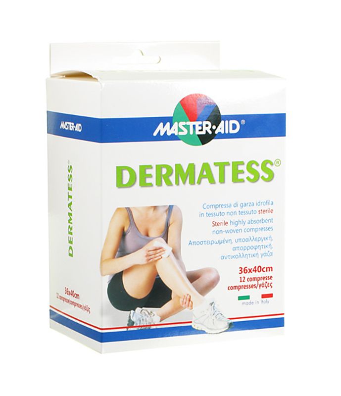 Master Aid Dermatess compressa di garza idrofila 36x40 cm 12 compresse-1