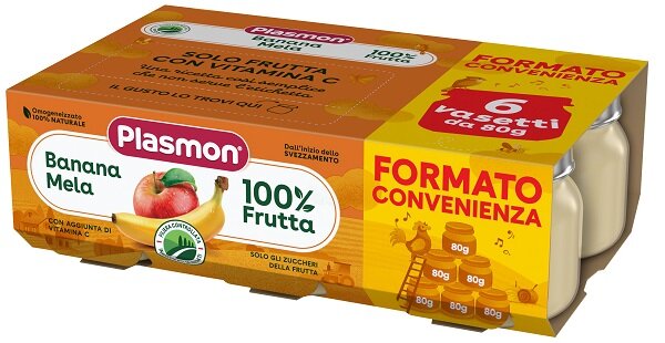 PLASMON OMOG BANANA MELA 6X80G-2