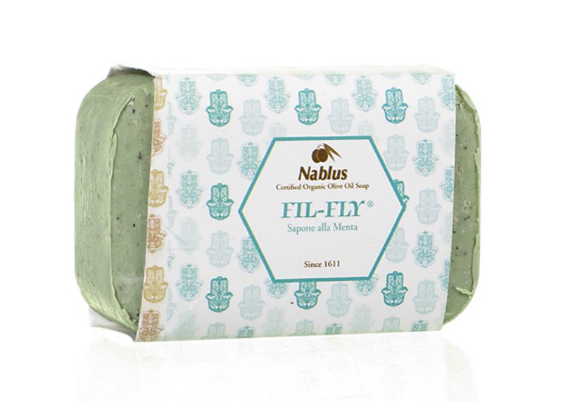 Nablus sapone Fil-Fly biologico vegetale alla Menta 100g-1
