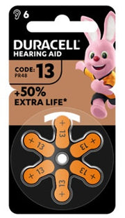Duracell Easy Tab 13 Arancio Batteria per Apparecchio Acustico 6 Pezzi