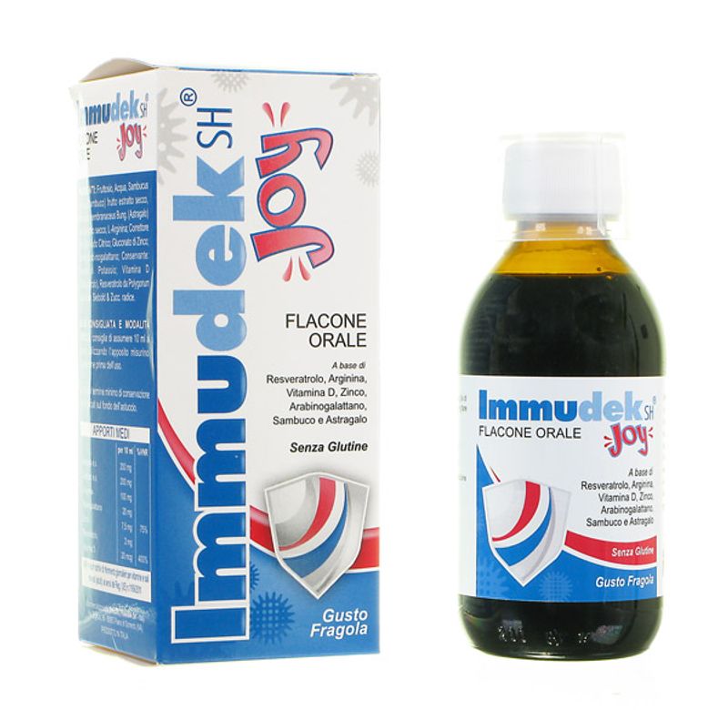 Immudek Sh Joy sciroppo flacone orale 200 ml gusto fragola-1