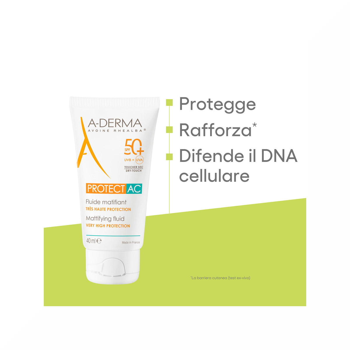 A-Derma Protect AC Fluido opacizzante protezione solare viso molto alta SPF50+ 40ml-7